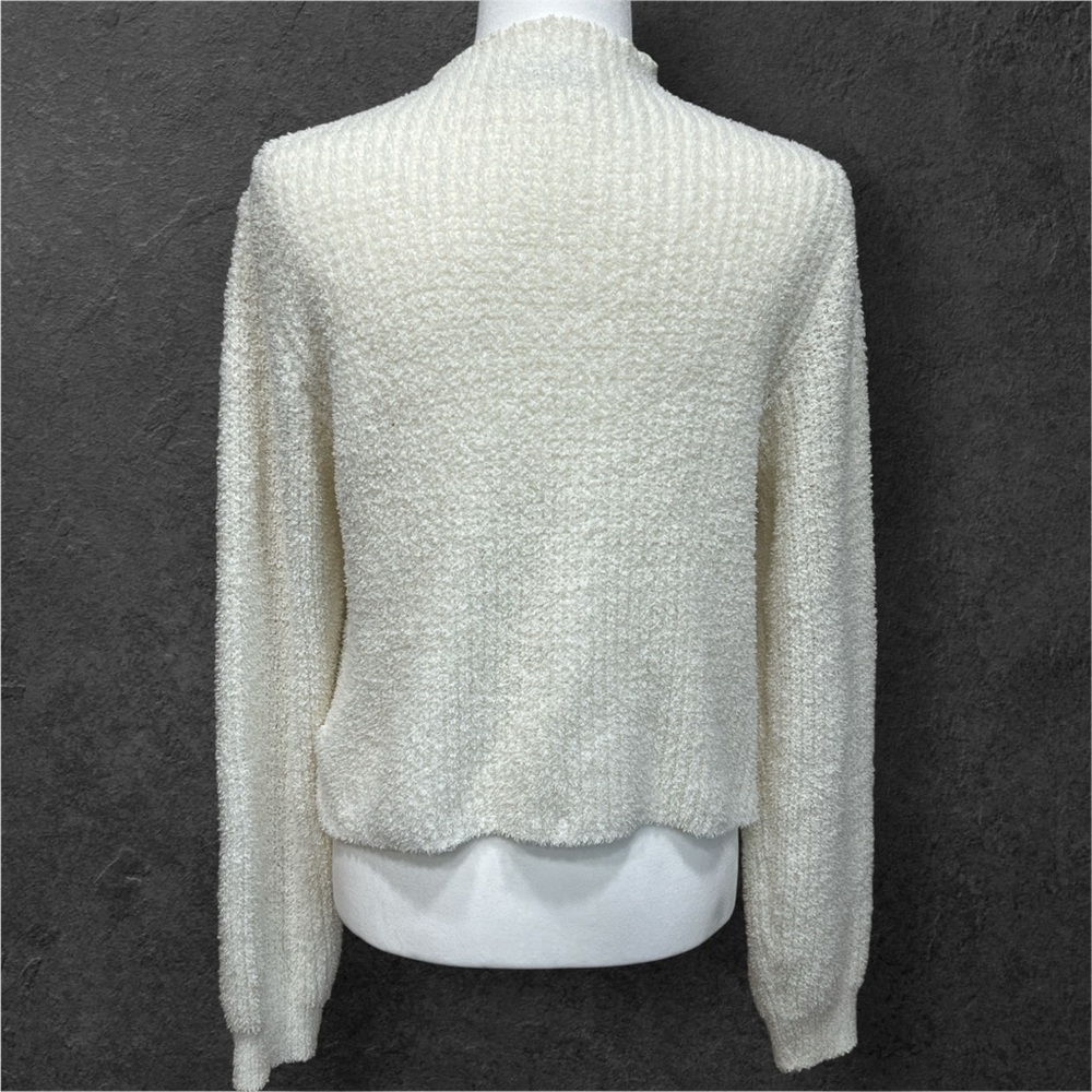 ZARA Chenille  SWEATER Ecru White Long Sleeves  Sz Large - Picture 2 of 3